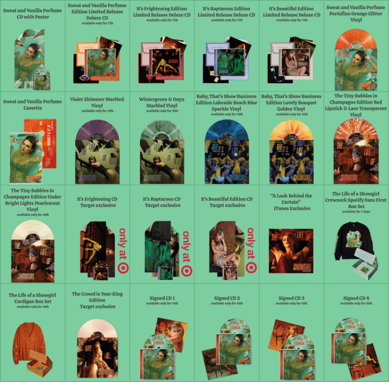 Taylor Swift Sets Modern Day Sales Record With 34 The Life Of A Showgirl Variants