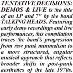 Talking Heads To Release Artistics Demo Discovered In RISD Archives