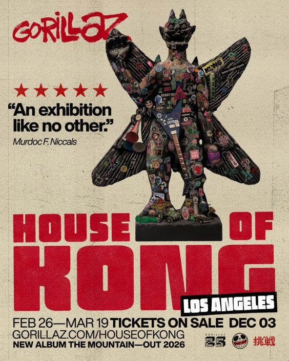 Gorillaz Announce House Of Kong Exhibition & Concerts In LA